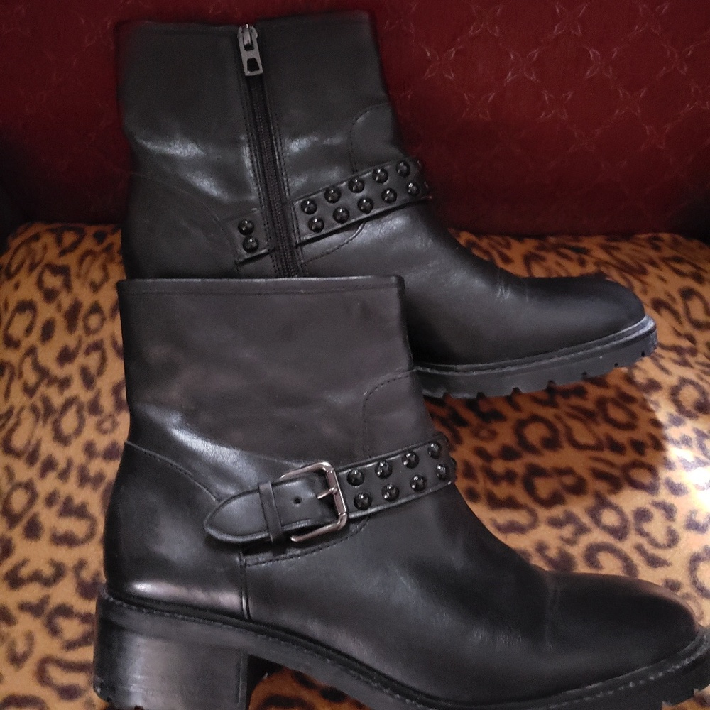 Coach Gianna Leather Moto Boot - Size 11